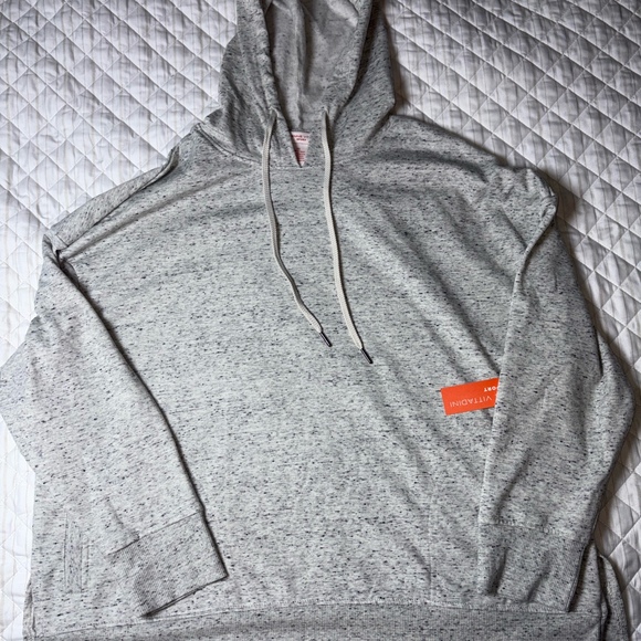 NWT Adrienne Vittadini Sport Gray‎ Hoodie 2X Plus Size Lightweight Pullover - Picture 1 of 5
